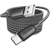 RAVIAD USB A Cable USB C[3M]USB C Cable Fast Charging 3.1A QC3.0 Long Cable | USB Type C Charger Nylon Braided with iPhone 16