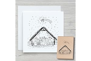 ‎NEWSTAMPS DIE STEMPELMACHER NEWSTAMPS Stempel Krippe Motivstempel groß aus Holz & Gummi zum Karten basteln, Holzstempel, Weihnachten, Weihnachtskarte, Advent, Scrapbook, Textilstempel, Deko, Kinder