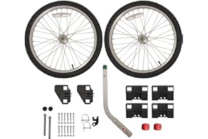 WIKE DIY Flatbed Bike Trailer Kit - DIY cargo bicycle trailer, frame material not included: includes wheels, towbar, corner connectors, bike hitch, nuts + bolts. - max finished size: 36" x 72"