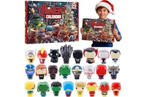 AMAZLUCK Advent Calendar 2025 Kids Boys,Heroes Advent Calendar With 24 Days Figures Xmas Christmas Countdown Cake Toppers Surprise Gift Movies Toy Gift for Kids Boys Christmas Party Favor Gifts