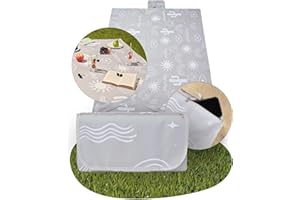 Haus Projekt Manta Picnic Impermeable Estética, 200x150cm, Plegable, Manta de Picnic Portátil con Asa, Bolsillo Cremallera Oculto, Picnic Blanket, Esterilla Camping, Esterilla Playa, Festivales