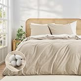 Duvetnova Duvet Cover 240 x 220 cm, Beige, Super Soft Washed Cotton with Zip, Oeko-Tex Certification &ndash; 1 Duvet Cover 240 x 22
