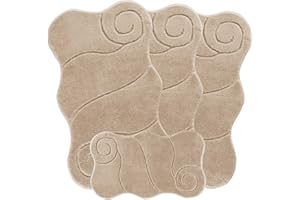 EMMAHOME ROMANY GYPSY CARAVAN MICROFIBER WASHABLE MATS 4pcs SET, 75x125cm - 18mm THICKNESS, Floppy (Beige)