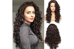 BESTUNG Long Hair Curly Wavy Full Head Halloween Wigs for Women Cosplay Costume Party Hairpiece (Brown)