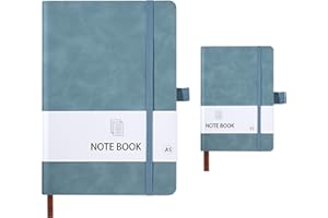 ZLLkeji Cuaderno con Rayas A5 Cuaderno de Notas Pequeño a7 Libreta A5 con 200 Hojas Cuadernos Ejecutivos de Tapa Dura con Papel Grueso de Primera Calidad 2 Piezas Azul