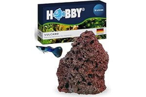 Hobby Vulcano Naturausströmer I 11 x 8 cm I Einzigartiger Lavastein als Aquarium Deko & Luftausströmer I Zubehör für Sauerstoffversorgung I Natürlicher Sprudelstein für Aquarien & Terrarien