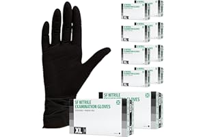 SF MEDICAL PRODUCTS GMBH Gants en nitrile 1000 pièces 10 boites (XL, Noir) Gants d'examen jetables, sans poudre, sans latex, non stériles, cuisine sanitaire, gants de nettoyage, médicaux, tatouage, à usage unique