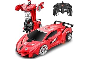 SIMPIM Remote Control Car Kids, Toys for 3-10 Year Old Boys,360° Rotating,RC Stunt Car, 4WD 2.4 Ghz Remote Control Car, Transform Robot Birthday Gift Age 3 4 5 6 7 8-12 Year Old Boys Girls