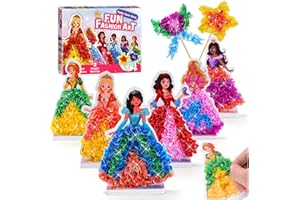 WHIZWINKS Poke in Fun Princesses Craft Kits for Kids 4-8,Gifts for 5 6 7 8 9 Year Old Girls，Arts and Crafts for Kids Ages 4-6, Mess-Free Princess Dress-up Toys Creative Activity Birthday Gifts for Girls & Boys