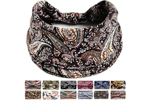 XYUXWLG Headbands For Women's Hair, Boho Headband Elastic Soft Flower Wide Headbands for Women Yoga Sport Hairbands, Hair Accessories for Everyday Sport Fitness (Colour 12)