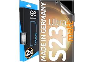 SMART ENGINEERED SE© folia ochronna do Samsung Galaxy S23 Ultra, antyodblaskowa – 2 x folie w zestawie z Niemiec, matowa, alternatywa dla szkła ochronnego S23 Ultra