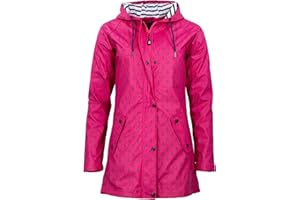 mh michael heinen Damen Regenjacke Borkum, Friesennerz, Anker-Motiv, Regenparka mit Kapuze, Regenmantel wasserdicht, winddicht