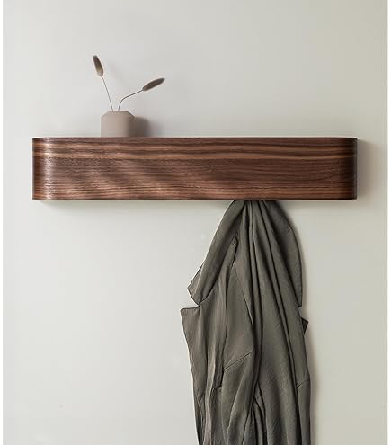 Stella Trading Rocky - Appendiabiti in rovere argentato, con gancio da parete per giacche e borse, 90 x 128 x 28 cm (L x A x P