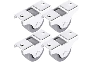 DIFORMA Lot de mini-roulettes de 25 mm en caoutchouc et plastique fixées dans un écrin pivotant en métal - Pour meubles, appareils électro-ménagers et équipements