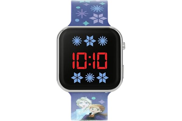 Disney Frozen flickor analog kvartsklocka med silikonrem FZN4733ARG, BLÅ, armband