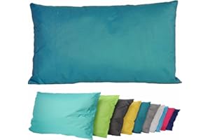 ‎JACK JACK Outdoor Lounge Kissen 30x50cm Dekokissen inkl. Füllung Wasserfest Sitzkissen Garten Stuhl Lotus Effekt, Farbe:Petrol