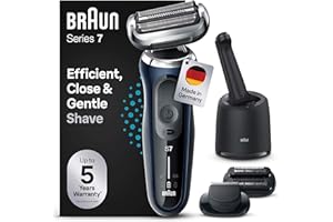‎BRAUN Braun Series 7 Electric Shaver 360° Flex with Cleaning Station, Trimmer & Razor Men's Electric, Wet Shaver & Dry Shaver, Gift Man, Made in Germany, 71-B7850cc, Blue