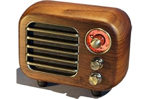 OPIS TECHNOLOGY Opis Radio 3 – Petite Radio Portable Rechargeable, dotée de FM et Bluetooth, idéale pour la Maison et Le Chantier, au Style d'un Ancien Poste Radio en Bois (Merisier)