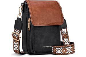 RAINSMORE Sacs Bandoulière Femme Petit Sac Bandouliere Femme Cuir Sacoche Femmes Bandoulière Sac Telephone Portable Messenger avec Réglables Bandoulière