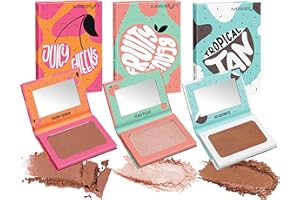 Misslyn | Palette Blush Trucco da Donna con Specchietto, Cipria Volumizzante e Idratante per Contouring Viso - Set Tre Palette