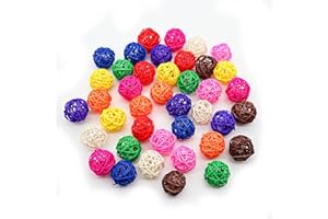 GENERIC INNAL 40 Pezzi Colore Sepak Takraw Uccello Giocattolo Palline di Rattan Giocattolo Adatto per Giocattoli per Uccelli, Giocattoli per Pappagalli,DIY Artigianato