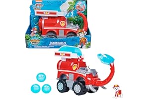 Paw Patrol - Pat Patrouille - Véhicule Deluxe Marcus Jungle Pups - Voiture Figurine À Collectionner - avec Projectiles - Thème Jungle - Pat Patrouille Jouet - Voiture Enfant - Jouet Enfant 3 Ans Et +