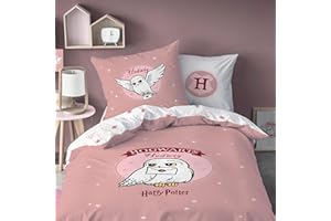 MTONLINEHANDEL Harry Potter Bettwäsche 135x200 + 80x80 – Eule Hedwig Kinderbettwäsche – 100% Baumwolle – Wendemotiv – Mädchen Bettwäsche Set – Reißverschluss – Geschenk-Idee