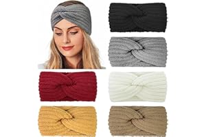 Kavya Winter Knitted Headband Women, Ear Warmers Cable Knit Headbands for Women's Hair Elastic Twist Ear Muffs Women Girl Running Skiing Gifts for Women