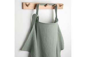 Comfy Cubs Muslin Nursing Cover, Pack of 1, 100% Muslin Cotton Breastfeeding Cover Up - Soft & Breathable Baby Nursing Scarf with Adjustable Neck Strap - Portable Essential for Newborn - Fern