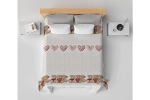 HomeLife Copriletto Singolo Estivo Cotone Piquet, 100% Made in Italy, Fresca Coperta Letto Singolo Estiva, Leggera e Traspirante per L'Estate con Allegra Fantasia con Orsetti, Rosso, 170x280