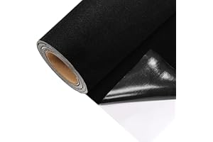 HENGRONGSHEN Folia samoprzylepna, welurowa, czarna, folia samoprzylepna z mikrofibry, samoprzylepna imitacja zamszu, do wnętrza kokpitu, szuflady na biżuterię, Box Liner, tapicerka, 40 x 150 cm