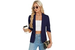 YesFashion Blazer Damen Sportlich Elegant Blazerjacke Open Front Casual Blazer Jacket