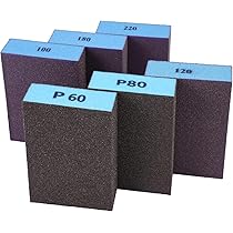 16 Pezzi Spugne Abrasive - Grana 36-220, Lavabili, Per Legno, Metallo, Vernici