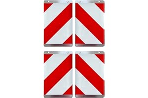 MelTruck 2x Set Ladebordwand Warnflaggen mit Alu-Halter Warnmarkierung Ladebühne Hebebühne LKW