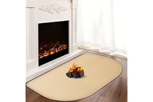 KHONGOO Alfombra ignífuga para chimeneas, 100 x 60 x 0,1 cm, almohadillas para chimenea para estufa de leña, chimenea, interior y exterior, protege el suelo de chispas y brasas