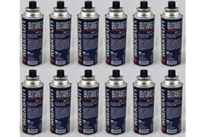 Cartuchos universales de gas butano RHP Cartuchos de gas para estufas de camping, 12 piezas cada 227 g, herbicida, gas butano de camping, estufa de gas, estufa de gas