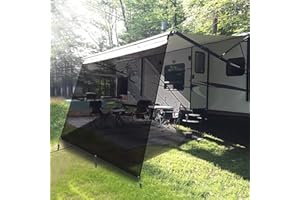 ‎PACEWALKER PACEWALKER Wohnmobil View Blocker Sonnenschutz,Vorderwand für Markise,2.45 m x 3.75 m Universeller RV Markisen Sichtschutz Vorderwand Bildschirm mit kompletten Kits