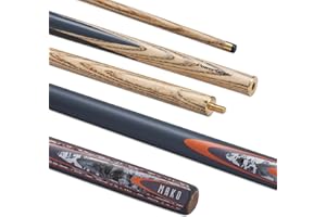 'PowerGlide One 2-Piece Snooker Cue Stick | Ash Wood Shaft and Butt with Decal Design | Brass Joint | Full Size 57'' | 10 mm Tip'