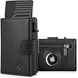 DODENSHA Portafoglio Uomo Airtag Pelle Piccolo | Porta Carte Credito Schermato | Slim RFID con Portamonete | Custodia in Meta