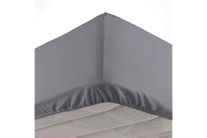 Douceur d'Intérieur, Drap Housse 2 Personnes 140 x 190 cm Microfibre Unie Oscar Anthracite, 100% Polyester 1643701