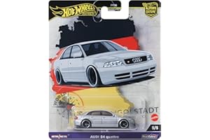 Hot Wheels Audi S4 Quattro, Car Culture Véhicules Circuit Legend pour enfants à partir de 3 ans et les adultes fans et collectionneurs, collection premium de véhicules à l’échelle 1/64, HRV81