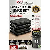 Ekstra Kalın &Ccedil;&ouml;p Torbası 80x110 Cm Siyah &Ccedil;&ouml;p Poşeti 5 Kg D&ouml;kme Dayanıklı Poşet