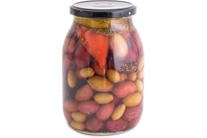 ‎ARISTOS ARISTOS Griechische Oliven mit Stein in Bio Gewürze Eingelegt (Oliven-Mix, 650 GR)