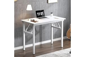 SogesHome Scrivania per computer,Scrivania pieghevole, Tavolo da Studio,Scrivania da ufficio, per l'ufficio domestico,80 x 40 x 75 cm Bianco,AC5DW-8040-SH