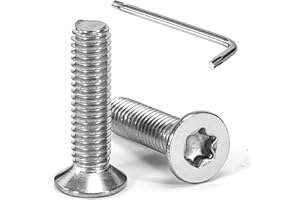 Tunejoy Viti a Testa Svasata M6 x 25 mm Vite Torx Bullone a Macchina in Acciaio Inox A2 V2A Viti a Testa Piatta con Chiavi a T30 Filettatura Completa 20 pezzi