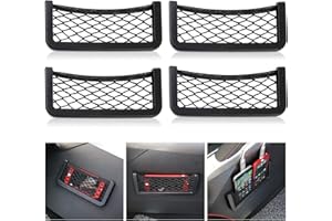 hifrom Bolsa de red para coche, 4 unidades, 19 x 8 cm, bolsa de red para el maletero del coche, multifuncional, bolsa de malla para el teléfono móvil, cartera, llaves, cosas pequeñas