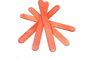 CANDY RUSH 200 114mm (4.5") Red Coloured Wooden Lolly Sticks - Packed by the CandyRushTM Charity - for Ice or Cake Pops & Kids Crafts Models