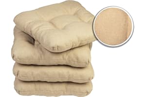 sunnypillow Cuscini Sedie Cucina Set da 4-45 x 45 x 8cm - Per uso Interno ed Esterno - Cuscini Sedia da Giardino Cuscini Coprisedie Cuscino - Beige