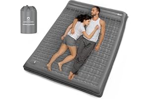 ‎QPAU QPAU Camping Isomatte Selbstaufblasend mit Fuß Pumpe, 12CM Ultra-Dicke Verbesserte Unterstützung Aufblasbare Camping Matratze, Ultraleicht Wasserdicht Outdoor Luftmatratze zum Wandern Rucksack