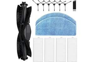 Jegehoyo Kit de accesorios para Honiture G20 / G20 Pro, para Tikom G8000 / G8000 Pro, para robot aspirador Laresar Evol 3, 1 cepillo de rodillo, 4 filtros, 2 almohadillas de fregona, 6 cepillos